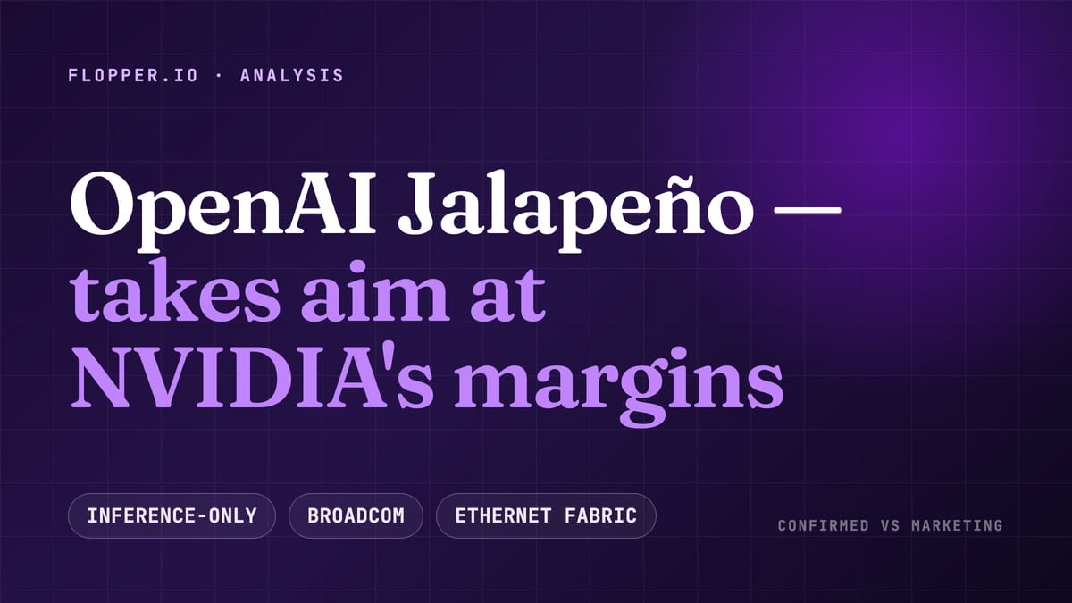 OpenAI's First Chip, Jalapeño, Takes Aim at NVIDIA's Inference Margins